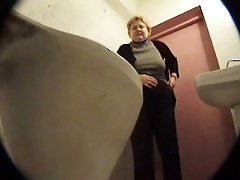 3 movies - Mature and young babes taking turns to pee in spycammed john