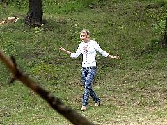 4 movies - Perverted young flasher teen pisses in forest