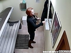 15 movies - Stunning Teen RedHead Girl with Big Natural Tits in Solarium