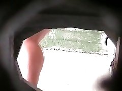 6 movies - Feisty gal recorded taking a leak in a shared bathroom with a discreet device Part 3