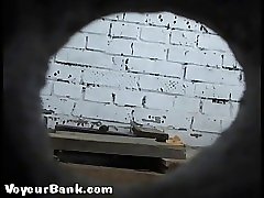 12 movies - Hot voyeur vids from a spycammed country toilet Part 2